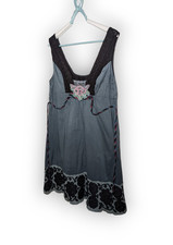 Free People Teal Grey Beaded Flower Lace Mini Dress Size M Great Condition Boho