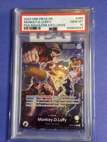 2024 One Piece Monkey D. Luffy PSA Magazine Exclusive Promo OP05-060 PSA 10
