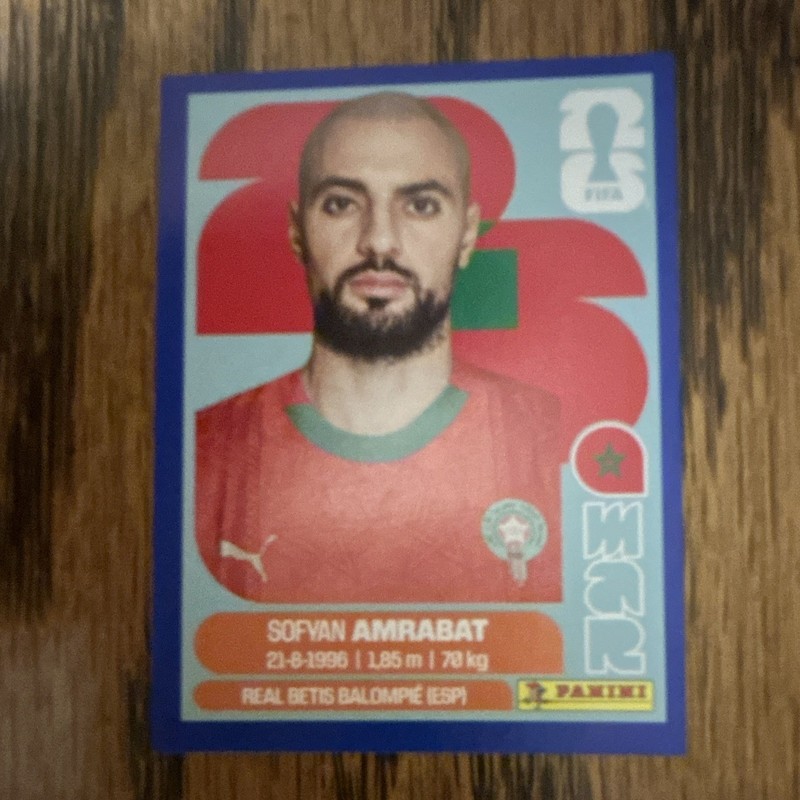 Panini FIFA World Cup 2026 Sticker MAR 10 Sofyan Amrabat Morocco Player Portrait