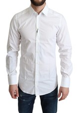 Dolce & Gabbana White Pure Cotton Men Dress Formal Men's Shirt Authentic