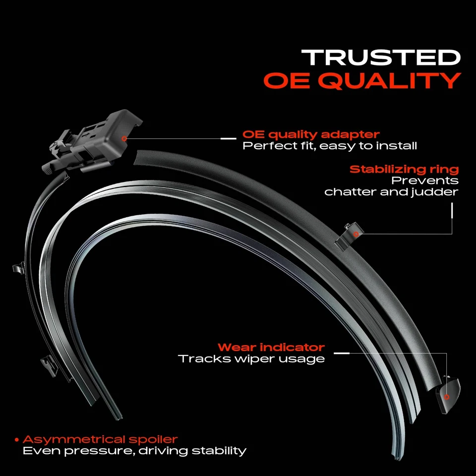 2 передних стеклоочистителя 24 дюйма и 22 дюйма для Volvo XC90 2005-2015 S60 XC70 - Изображение 4 из 4