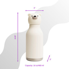 White Bear Asobu Bestie Kids Water Bottle, 16 oz