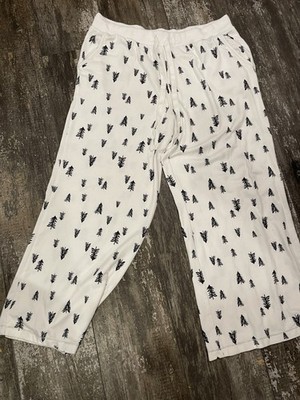 JOYSPUN XL 16-18 WHITE BLACK TREES POCKETS DRAWSTRING SLEEP PANTS