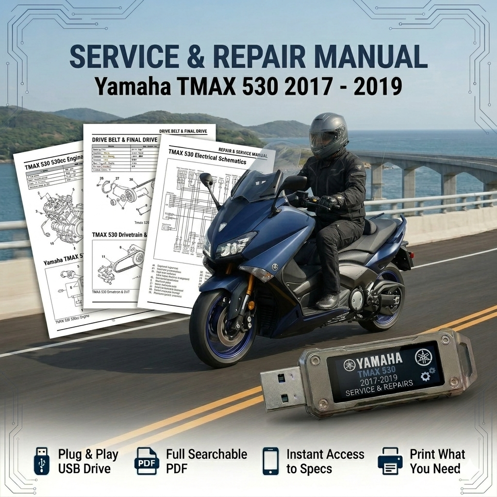 YAMAHA TMAX 530 2017 2018 2019 SERVICE REPAIR SHOP MANUAL USB | eBay