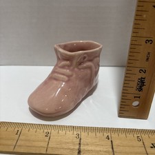 Vintage Ceramic Shoe Pink Baby Boot Planter MCCoy Pottery Decor