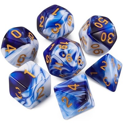 Qmay Dnd Dice Set - 7 Pcs Polyhedral Dice with Dd Dice Bag for Dungeon and Dr...