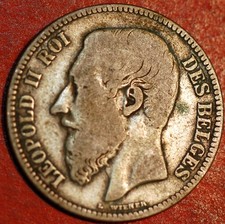 Belgium 2 Francs 1867 Leopold II KM# 30.1 silver