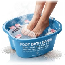 Extra Large Foot Soaking Tub, Sturdy Foot Bath Basin, Pedicure Bowl Blue