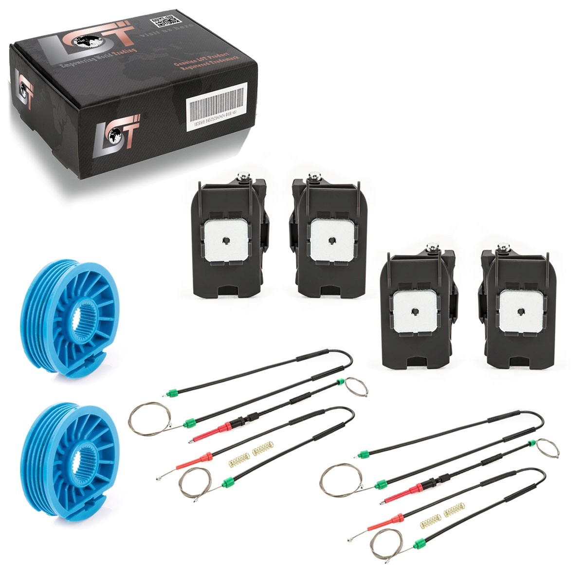 2x Repair Kit Sliders Window Regulator Front for Ford Focus II Cabrio Coupe