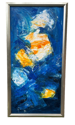 abstrakt Figur ''Blauwert'' Malerei  Ölbild Meer 110x85 cm -Sonja Zeltner-Müller
