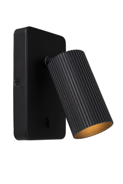 Wandstrahler Mit Schalter Schwarz Esszimmer GU10 H:16 Cm Wandleuchte Flexibel-image