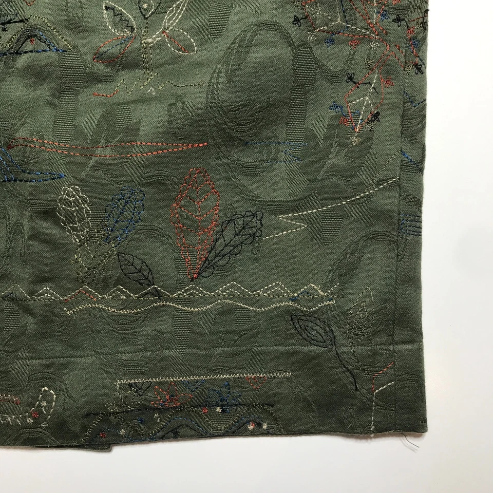 Falda Lápiz Meadow Rue Anthropologie Talla 0 Verde Oliva Hilos Acolchados Algodón Foto 4 de 4