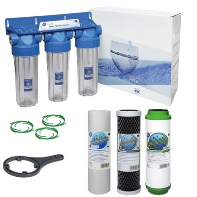 3 Stufen Ganzes Haus High Flow Wasserfilter Entchlorer 1/2''