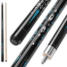 Pool Cue, 58 Billiard Cue Stick 2-Piece Maple Wood Pool Cue Stick 18 19 20 21...