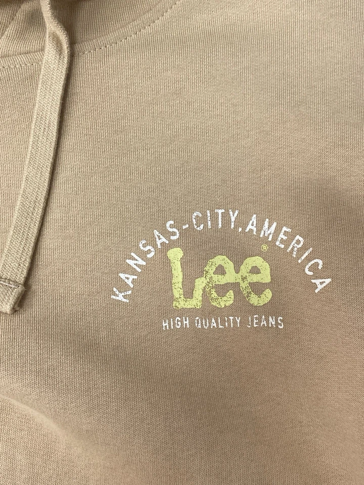 LEE Mens Hooded Top Long Sleeve camel brown 100% cotton VGC - Image 2 of 4
