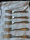 Set of 5 Vintage Gorham Sterling Silver Lancaster Forks, 7.5” (no mono, 9.84oz)
