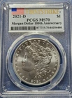 2021-D MORGAN SILVER DOLLAR PCGS MS70 FIRST STRIKE FLAG - RARE KEY DATE!