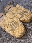 Stuart Weitzman Tan Floral Rafia Organza Mesh  Ankle Tie Espadrille Sandal - 6.5 — photo 3