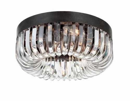 Alister 17" Wide Charcoal Bronze and Crystal Ceiling Light - Picture 3 of 7