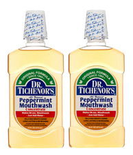  2 PACK Dr. Tichenor's Peppermint Mouthwash, All Natural, Concentrate, 16 fl oz