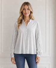 Ann Taylor Ruffle Button Front Top Size Large...