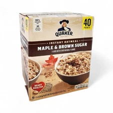 Quaker Instant Oatmeal, Maple Brown Sugar, 1.51 oz - 40 Pack
