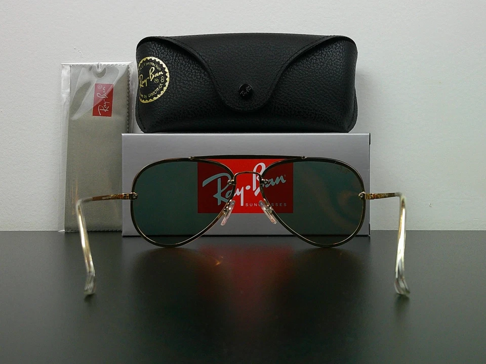 Gafas de sol clásicas Ray-Ban RB3584 Blaze Aviator doradas espejadas nunca usadas Foto 4 de 4
