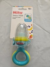 Nuby Twist N Feed First Soft Foods Feeder Baby New Blue Green