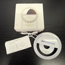 Selfie Ring Light 3 Brightness Levels Rechargeable Clip on Johnson Matthey Logo
