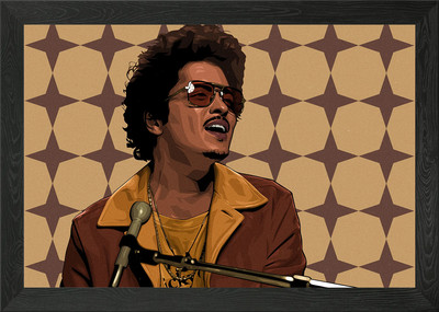 Bruno Mars Framed Wall Art Poster Canvas Print Picture