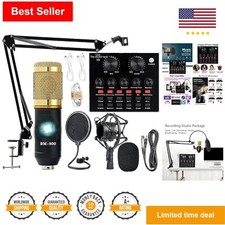 Podcast Equipment Bundle - BM-800 Recording Studio Package with Live Sound Card
