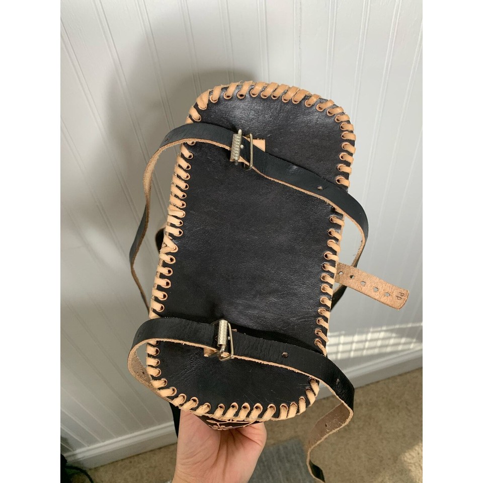 HandTooled Embossed Leather Floral Backpack eBay