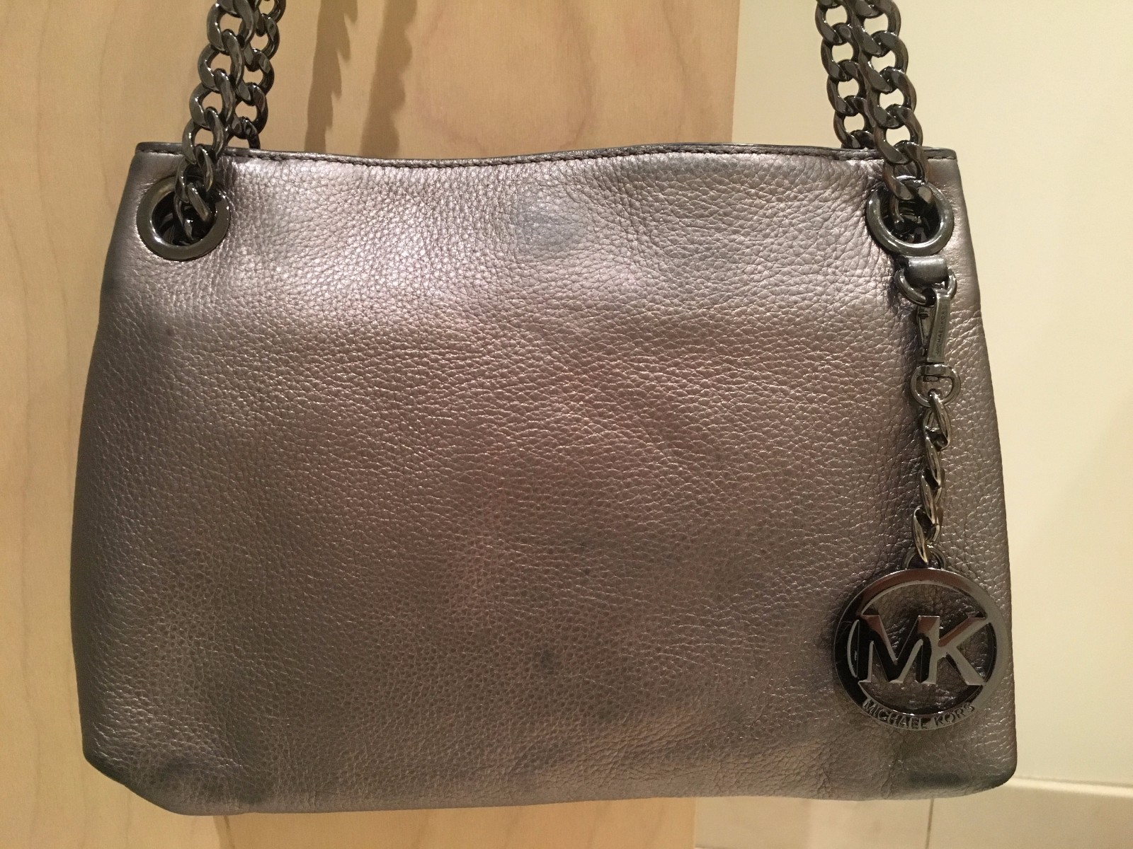 michael kors gunmetal handbag