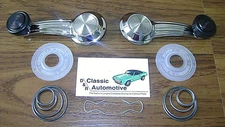 1967-1981 Chevy BLACK Window Crank Pair & Clip Springs Washers Pontiac GMC Buick