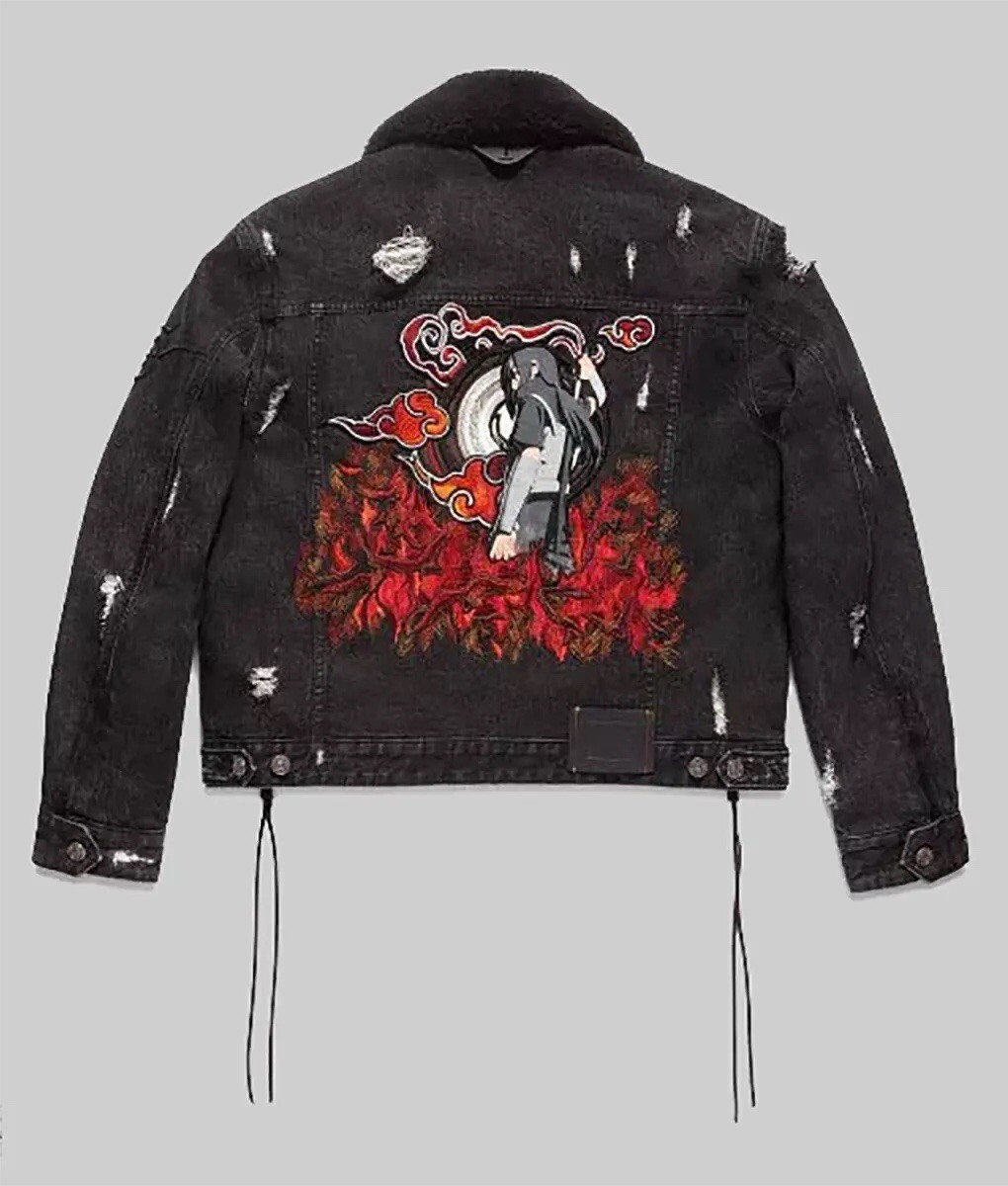 Coach X Naruto collab Michael B Jordan Black Denim Jacket Itachi