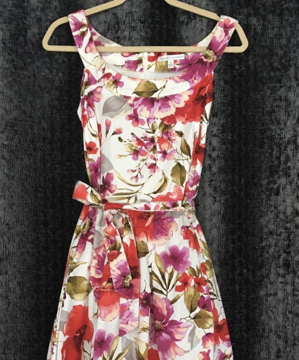 Sandra Darren dress flora print fit & flare New Size 12