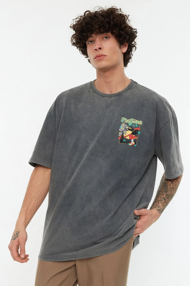 Men's Relaxed Fit Basic Crew Neck Knitted T-Shirt | eBay