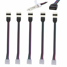 10mm 4 Pin Male Female PCB Connector Cable For RGB 5050 3528 LED Strip Light UK