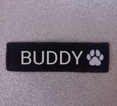 4.5'' x 1.5'' Buddy Dog Name Dog Harness Vel Hook Backed Patch Badge