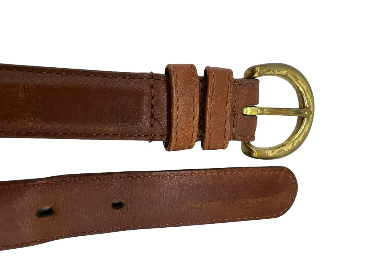 COACH Light Brown Tan Leather Skinny Belt Brass Buckle 8400  display picture 3