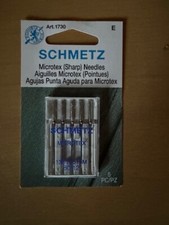 NEW SCHMETZ Sewing Needles 1730 - size 80/12 130/795 H-M, Microtex SHARP, pkg 5