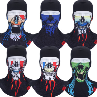 Balaclava Skull Ghost Printed Full Face Mask for Outdoor Halloween Prop Cosplay