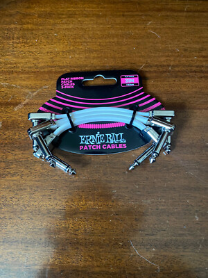 Ernie Ball 3'' Flat Ribbon Patch Cable 3-Pack - White