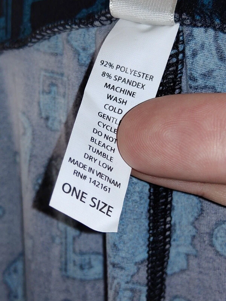 Leggings Lularoe Mujer Talla Única Negro Azul Lunares Todas las Temporadas Elastizados Foto 4 de 4