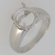 Men's Sterling Silver Semi Mount Ring Setting Round 11x11mm 4.5Gms