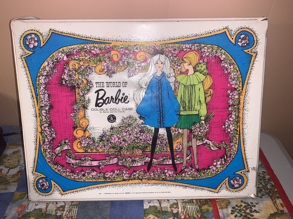 Vintage 1968 THE WORLD OF BARBIE DOUBLE DOLL CASE Carrying Storage