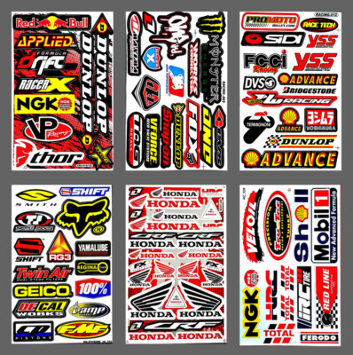 Sticker Vintae DUNLOP Racing Stickers Sheet Motorcycle Motorcoss
