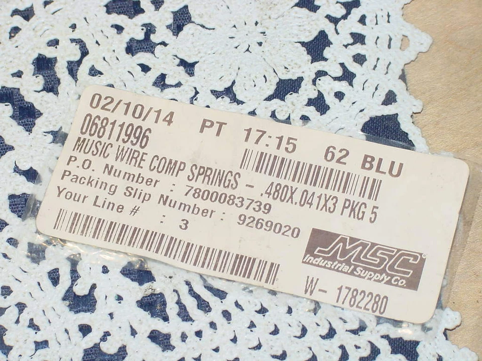 Five (5) Lee Spring Company, 06811996, Compression Spring, 480 X .041X3.00 NEW! - Image 4 of 4