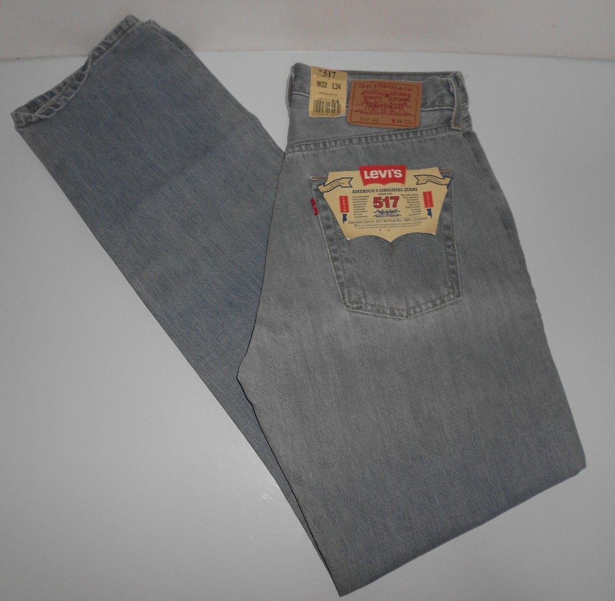 VINTAGE NOS LEVI'S 517 Button Fly Denim Jeans Size W32 L34 SPAIN