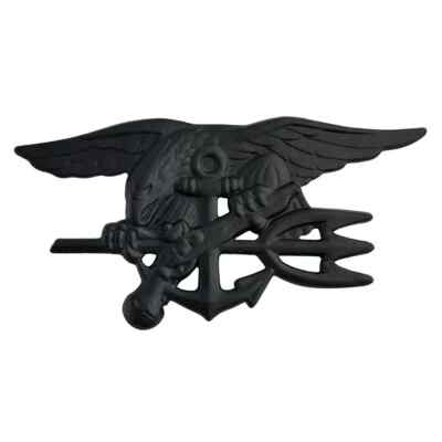 US Navy SEALS Special Warfare SEAL Team Trident Insignia BLACK Badge Fill Sz Pin